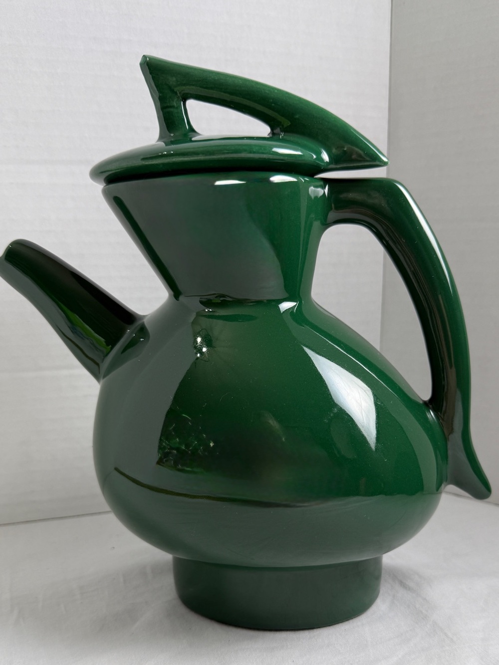 MCM 1950’s Miramar California Pottery Coffee Pot Pitcher Green Ceramic Atomic